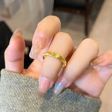 Massiver Gold Ring mit Wellen Katzenauge einzigartiges Accessoire für Alltag El