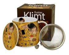 Becher Klimt Der Kuss Porzellanbecher mit Brüher 430 ml