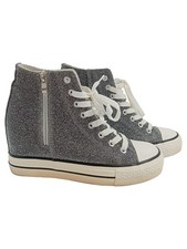 Original Marines High-Top Wedge Sneaker Damen Silber Gr. UK5 Freizeit