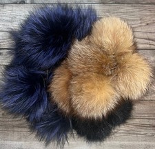 20 Pelz Bommel gemischte Pelzarten und Farben Fuchs Blaufuchs Finnraccoon Neu