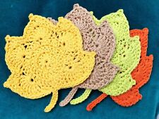 Herbstdeko, Deckchen gehäkelt, Blatt, handmade, Geschenk, 7 Farben z. Auswahl