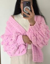 Damen Strickjacke M/L Handgemacht %100 Micropolyester