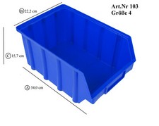 15 Stapelboxen Gr.4  blau, grau, rot - Lagerboxen Sichtlagerboxen - Kasten Box