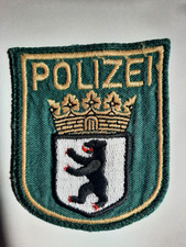 Polizeiabzeichen Berlin, grün, gestickt, Uniform, Patch, Aufnäher, Abzeichen
