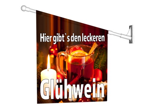 Werbefahne leckerer glühwein - leckerer,