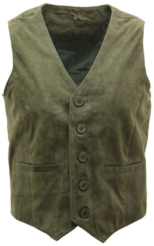 Herren olive wildleder weste - olive,