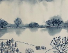 WINTERLANDSCHAFT in blau