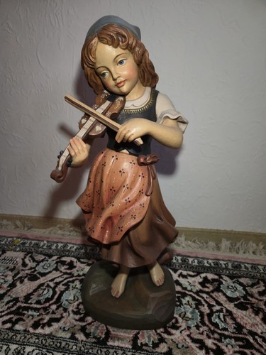 Holzfigur mädchen mit geige - mit,