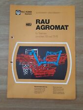 Original Prospekt RAU AGROMAT  für Traktoren 50 u. 75 PS 2 SEITEN VON 1974