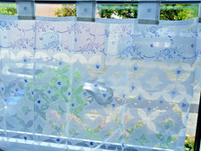 Bistrogardine Gardine Blaudruck alt Luxemburg 40 x90 cm