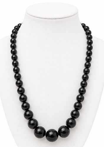 Schwarze perlenkette damen - schwarze,