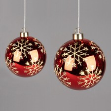 Hänger Kugel rot Eiskristall