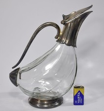 alte KARAFFE Dekanter Silber? Zinnmontur Kanne Deko Wasser Wein Küche Behälter