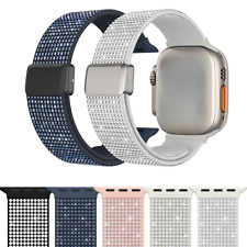 Nylon Sport Loop Armband für Apple Watch Series 10 9 8 7 6 5 4 3 2 1 SE + Ultra