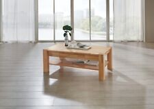 Couchtisch massiv Buche / Wildeiche Wohnzimmertisch mit Schublade und Ablage A2