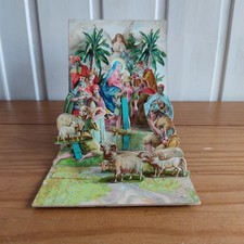 Antike Falt/ Klappkarte - Papier - Amerika - Krippe - Weihnachten  Chrismas 1896