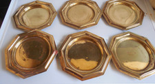 Vintage  6 Untersetzer Messing