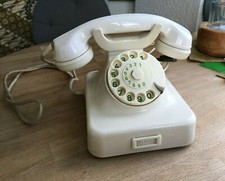 Altes Telefon analog, Post, Wählscheibe, Krone W48, Bakelit 1950-60, Elfenbein 