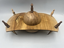 Holzschale mit Deckel , Schatulle , Holz , H: ca . 24 cm , handgedrechselt