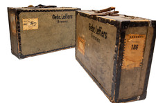 Zwei antike Vertreter-Koffer, vor 1900, aus Firmennachlass der Gebrüder Leffers