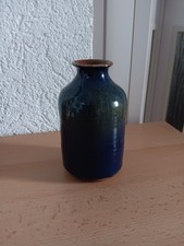 Ton-Keramik Vase blau glasiert höhe ca. 13,5 cm Boden ca.6,5 cm