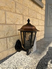 Außenlampe / Gartenleuchte aus Alu-Guss mit Kupferhaube–Vintage-Stil, überarbet