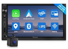 Doppel 2 DIN 7" IPS Touchscreen Android 14 Autoradio CarPlay GPS NAVI Navigation