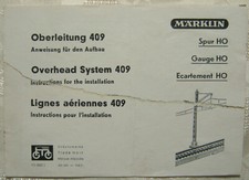 MÄRKLIN H0 Anweisung für denAufbau Oberleitung 409 1953