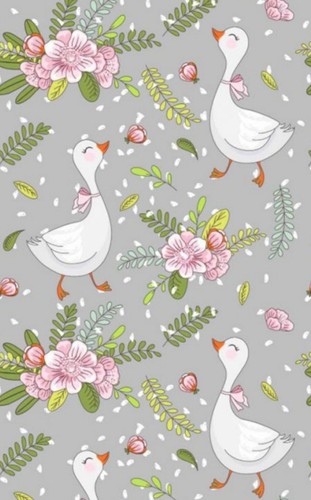Baumwollstoff gans blumen - u.,
