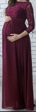 umstand kleid festliches Kleid Für Schwangere L/xl 40/42 Neu Weinrot Maxikleid
