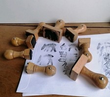 Stempel Holzstempel Motivstempel Tiere Weihnachten Schule Basteln Dekoration 