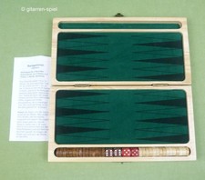 Handliches Reise-Backgammon -  Komplett 1A Top! Etui und Spielsteine Massivholz