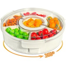 Snackle Box Unterteiltes Serviertablett mit Deckel Snackteller mit 6 Fächerns