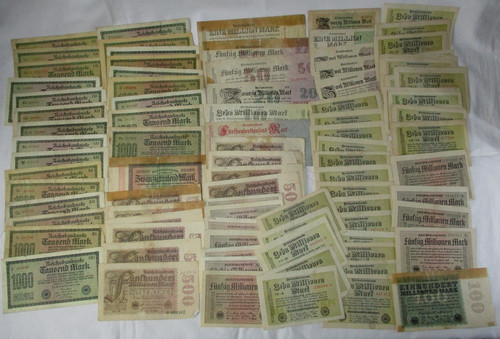 Sammlung mit 100 - , banknoten