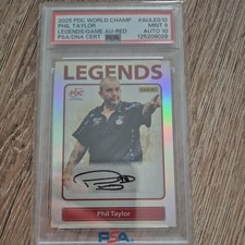 Panini 2025 PDC Darts WM Trading Card Karte - Phil Taylor Legends Auto /50 PSA 9