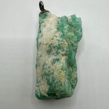 Kolumbianischer Smaragd Anhänger Roh in Quarzmatrix 41mm Lang