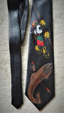 Krawatte "Mickey Maus"  Fisch Angeln Seide