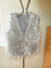 Zottelweste  Gr. 40 beige-grau - NEU