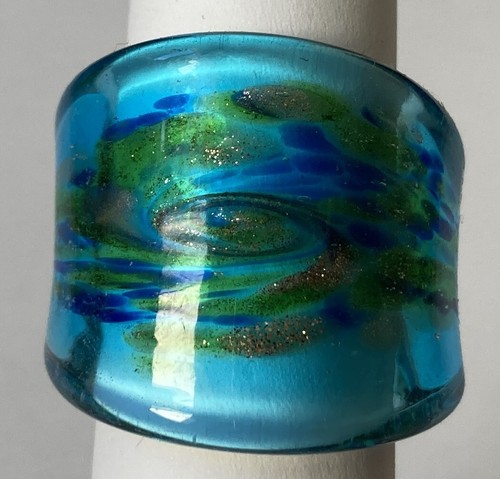 Unikat glasring aquamarine - unikat,