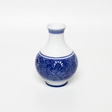 Vase Porzellan Weiß E Blu