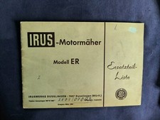 Ersatzteilliste IRUS - Motormäher Modell ER  von 1963 - 32 Seiten 