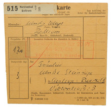 Paketkarte: HEUSS III, 3x 40 Pfg.,+ St. "BALTRUM 27.11.61", n Castrop-Rauxel