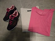 2  Fitnessshirts, Gr. M/L, Koralle+Elfenbein, Nike Trainingsschuhe, Gr. 39