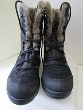 Joya Damen Stiefel, Schwarz, Gefüttert, Leder, Stoff, Top, Gr. 41,5