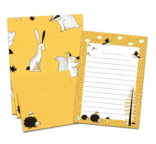 Briefpapier set igel gelb din - set,