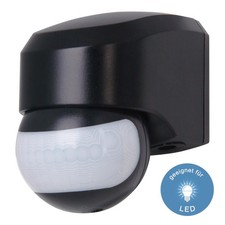 LED Bewegungsmelder außen schwarz IP44 INFRAcontrol 180° Aufputz Kopp 823805017