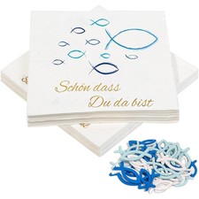 Blaue Fisch Servietten Holz