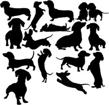 15 Dackel Hund Vinyl Aufkleber