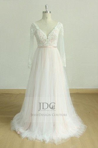 Rosa spitze brautkleid - rosa,