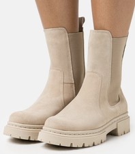 BULLBOXER Plateaustiefelette, Gr.38, Veloursleder, beige, wenig getragen,  TOP!